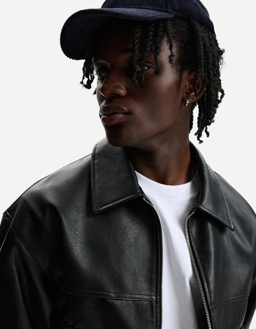 Obsidian Boxy Leather Jacket