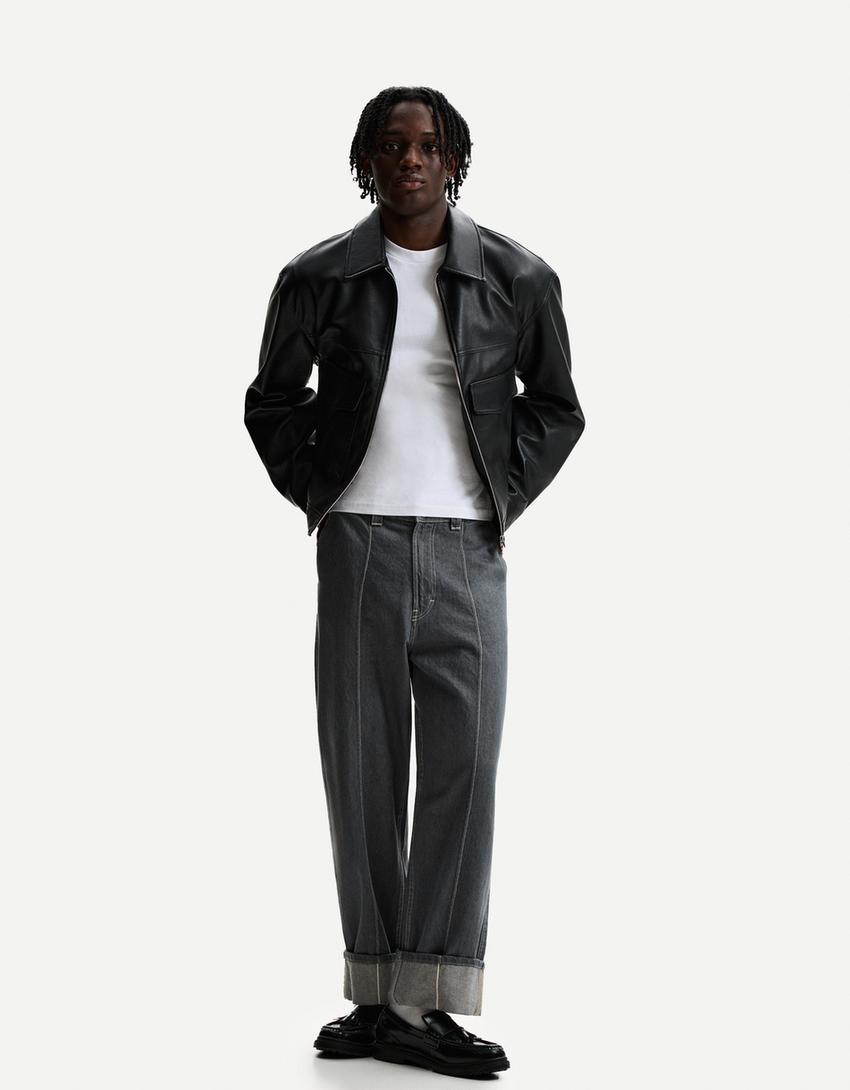 Obsidian Boxy Leather Jacket