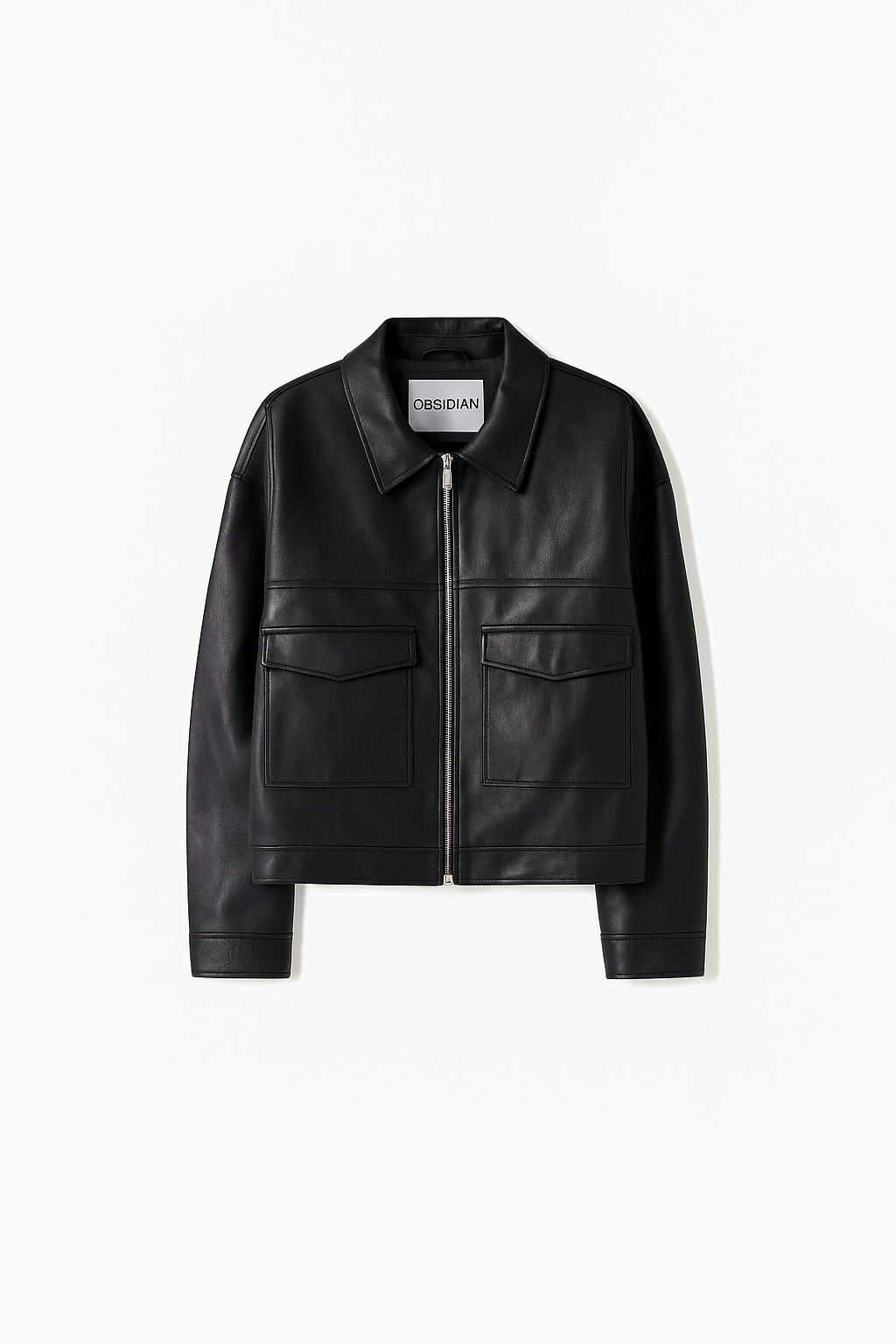 Obsidian Boxy Leather Jacket
