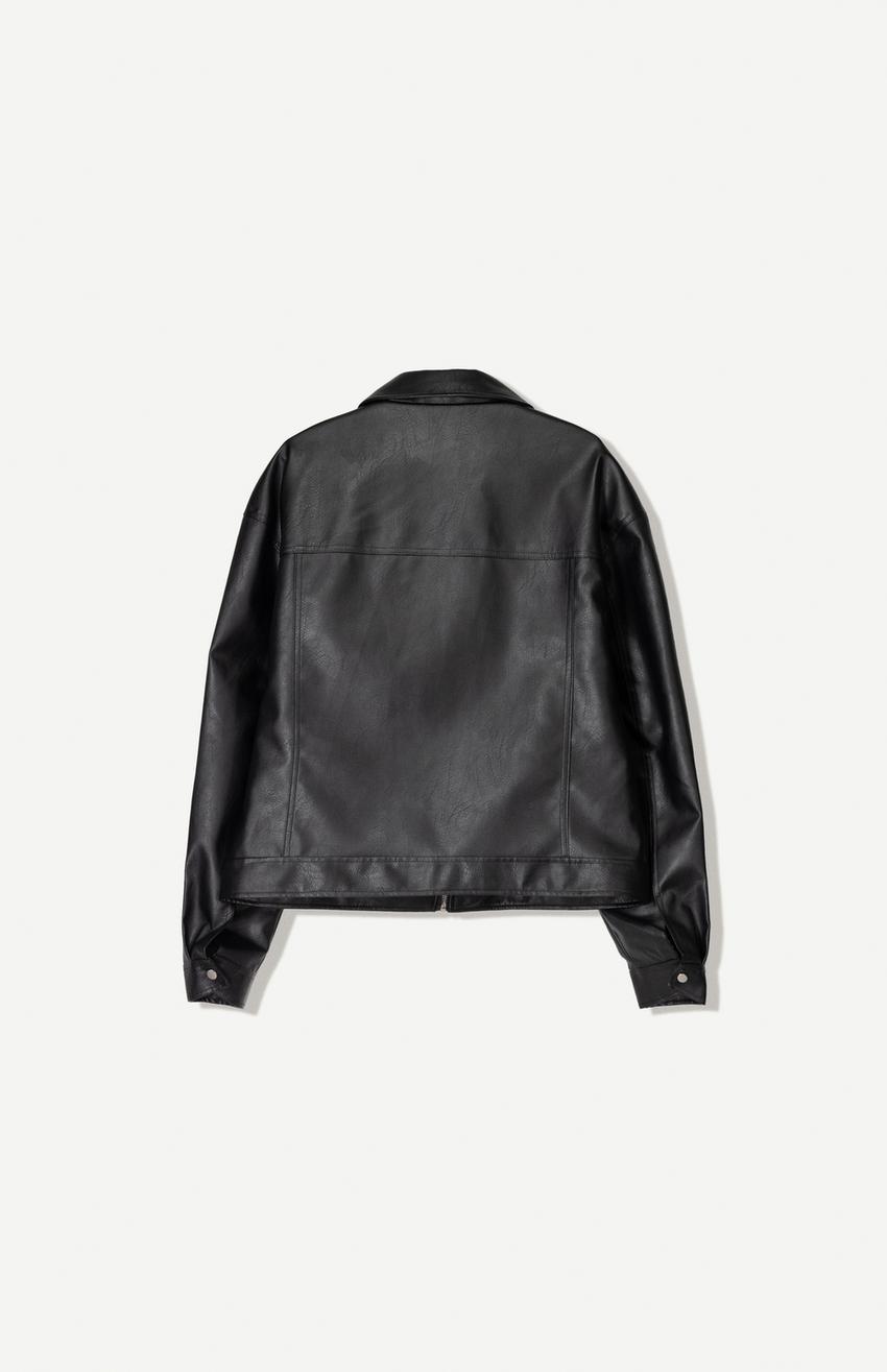 Obsidian Boxy Leather Jacket