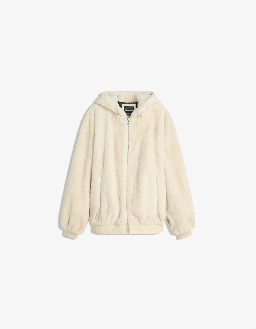 Obsidian Solace Faux Fur Hoodie