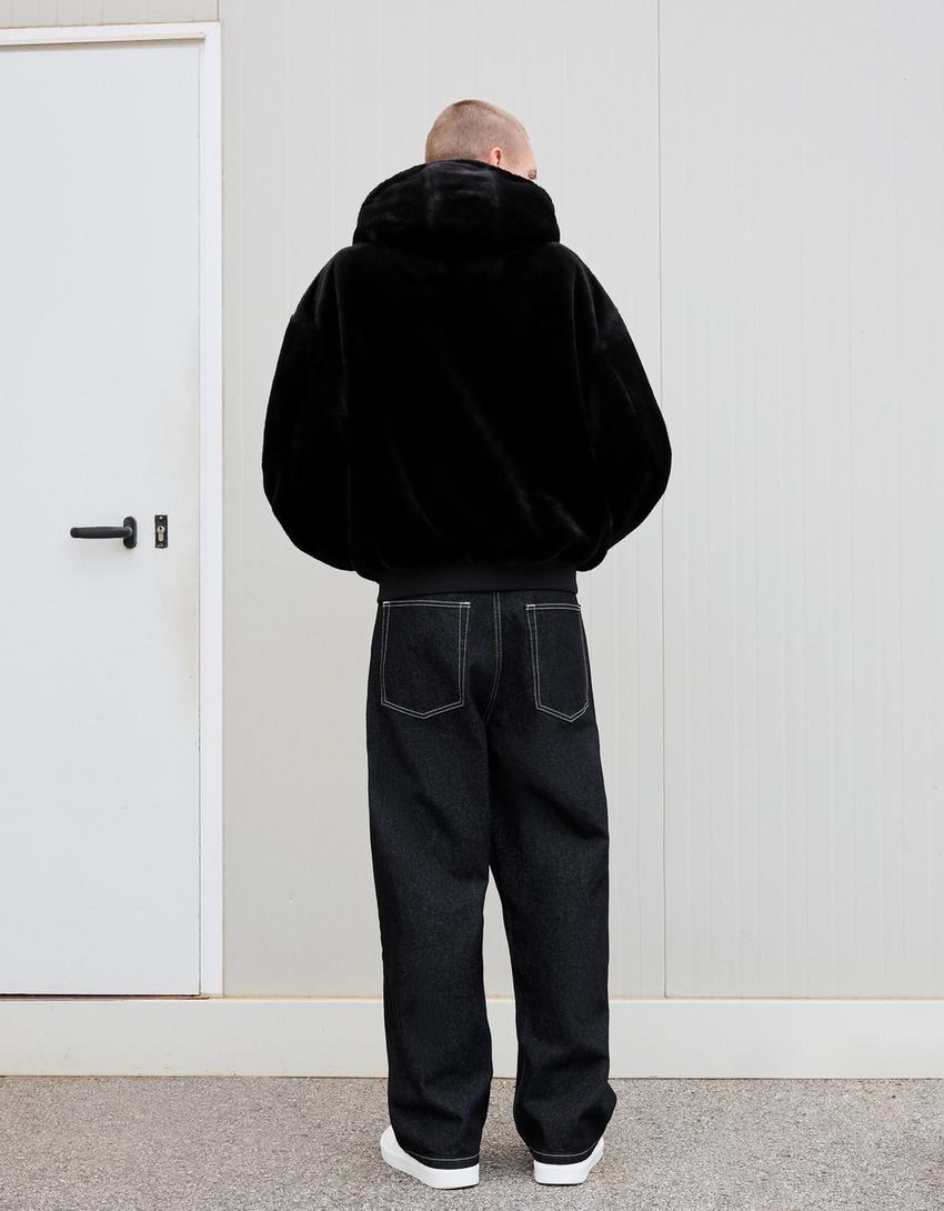 Obsidian Solace Faux Fur Hoodie